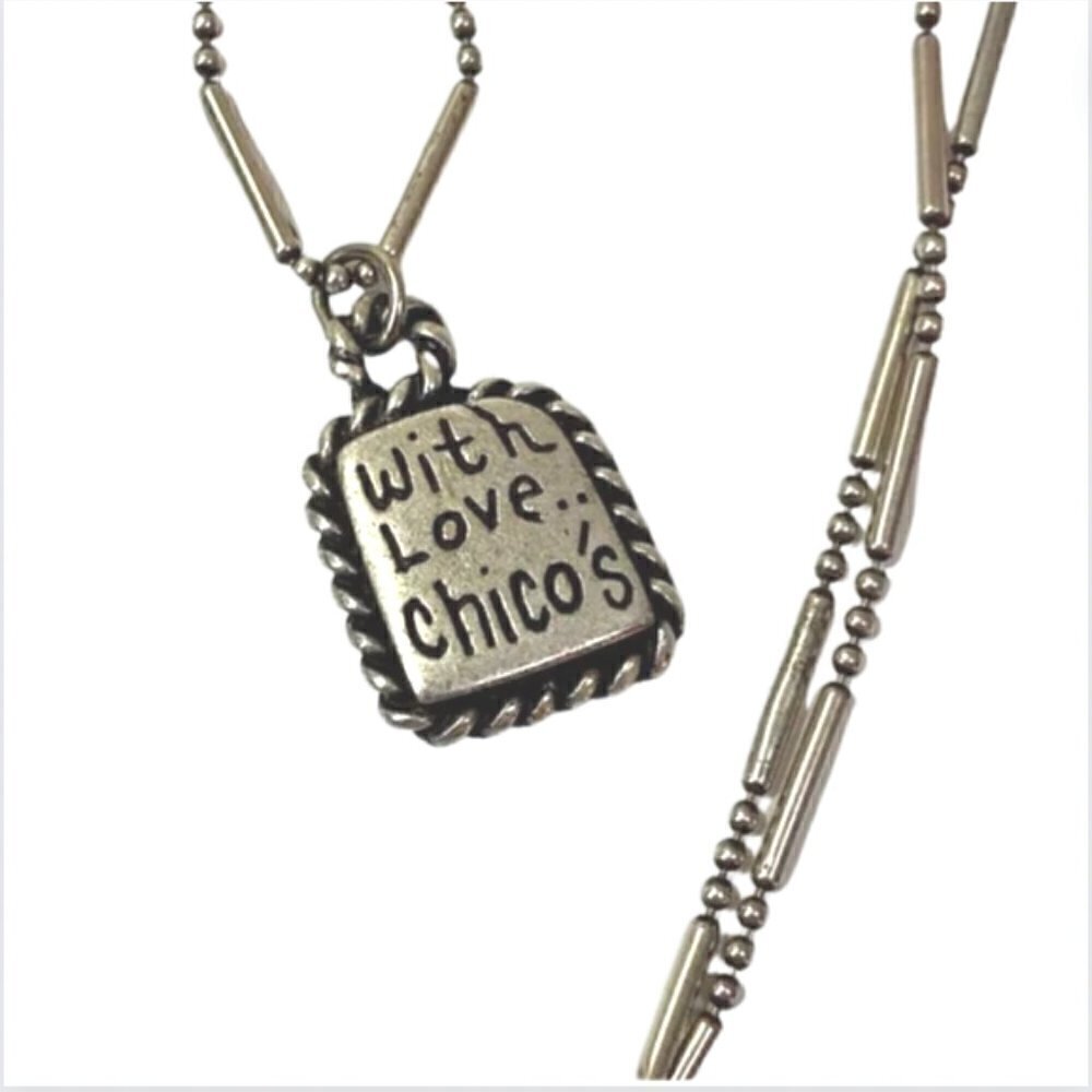 Chico's reversible silver pendant necklace